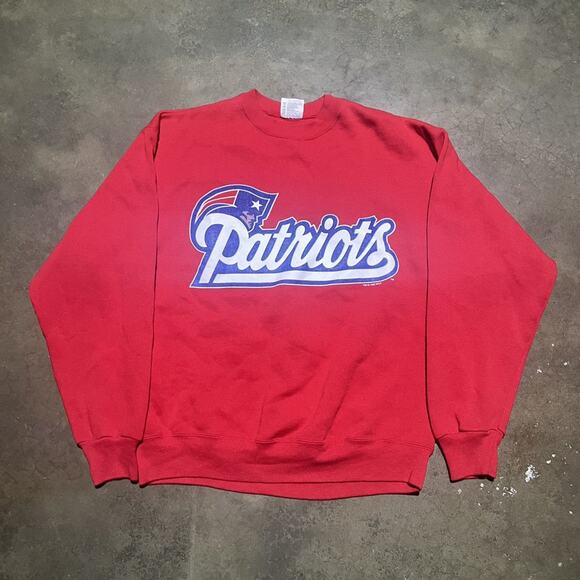 Vintage 90s New England Patriots Red NFL Sweatshirt - Picture 1 of 3